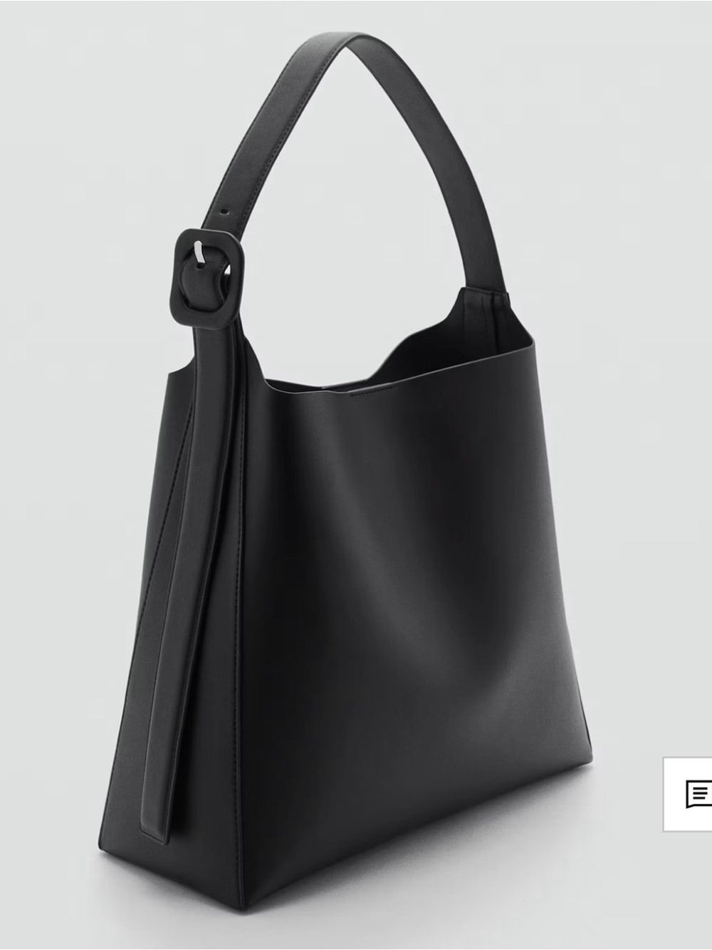 Mango Minimalist Black Leather Shoulder Tote - Women - Picture 2 of 7